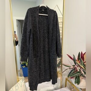 Roots Long Open-Front Cozy Alpaca Sweater